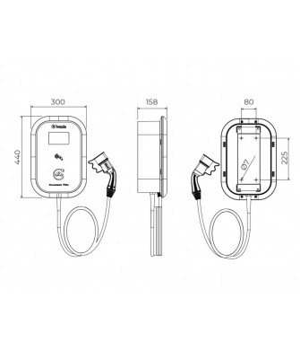 Ekranlı Kablo Ucu Prizli Model 2 -22 kw Charger Plus BEV-1532-2354