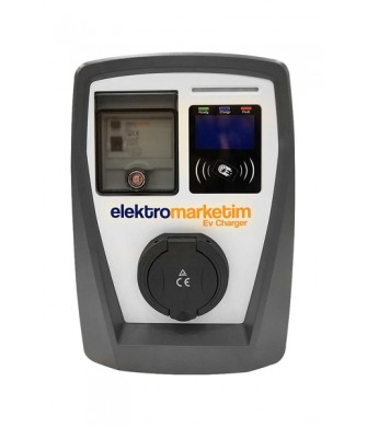 Elektromarketim EMEV 22kW 3 Faz 32A Tip 2 Soketli Elektrikli Araç Şarj İstasyonu