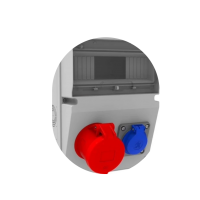 Drm sarj İkili Priz Kombinasyon Kutusu 5x32A ve 1x16A Priz , Sigortaları ve Kaçak Akım Rölesi içerisinde